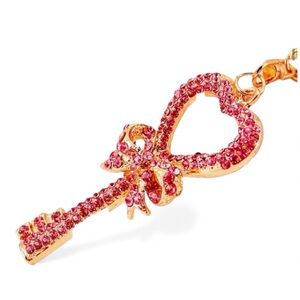 Pink Rhinestone Skeleton Key Keychain/Bag Charm NWT